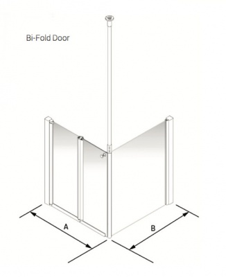 Larenco Corner Half Height Shower Enclosure Bi-fold Door with Return Panel